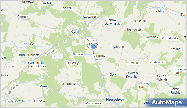 mapa Grabów Rycki, Grabów Rycki na mapie Targeo